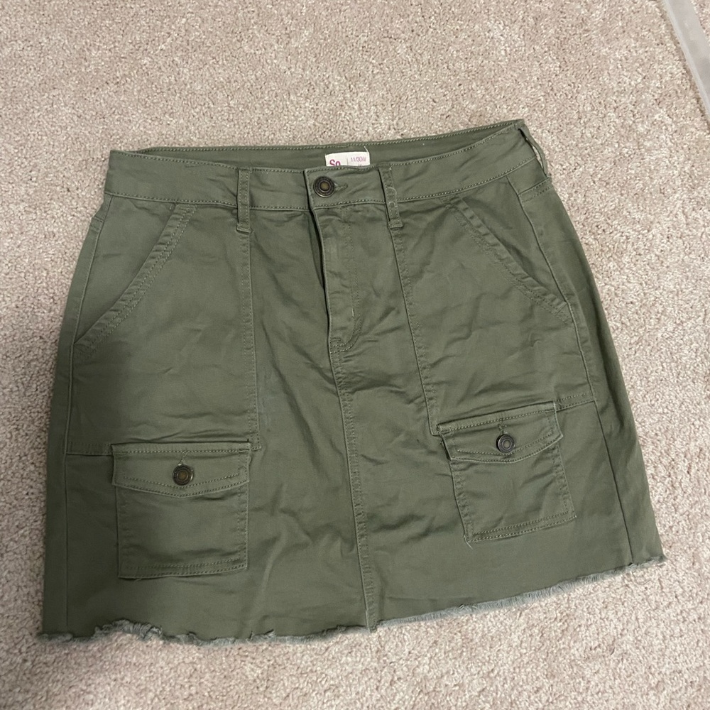 SO by Kohl’s. Olive green cotton skirt